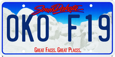 SD license plate 0KOF19