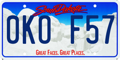 SD license plate 0KOF57