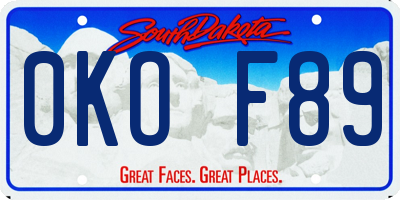 SD license plate 0KOF89