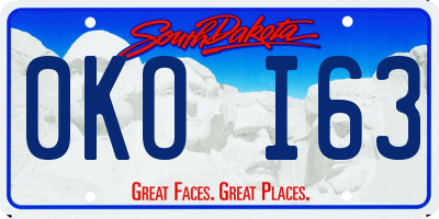 SD license plate 0KOI63