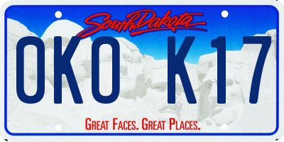 SD license plate 0KOK17