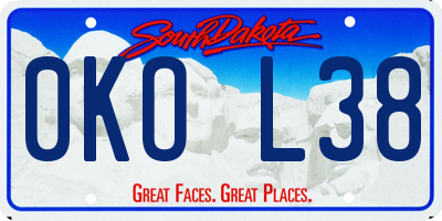 SD license plate 0KOL38