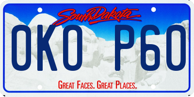 SD license plate 0KOP60