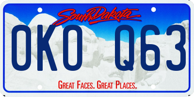 SD license plate 0KOQ63