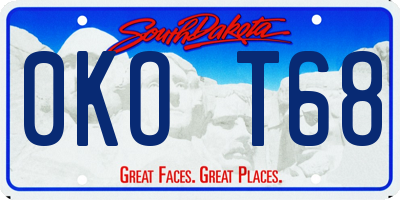 SD license plate 0KOT68