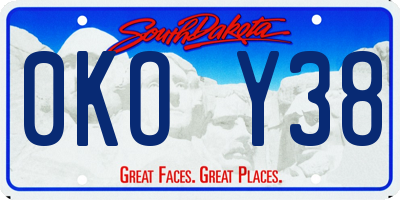 SD license plate 0KOY38