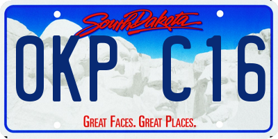 SD license plate 0KPC16