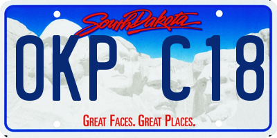 SD license plate 0KPC18