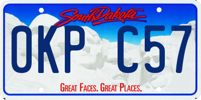 SD license plate 0KPC57