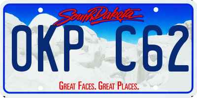 SD license plate 0KPC62