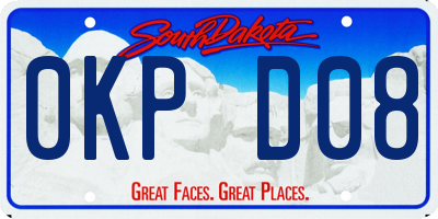 SD license plate 0KPD08