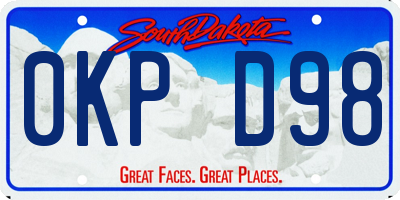 SD license plate 0KPD98