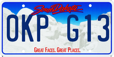 SD license plate 0KPG13