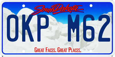 SD license plate 0KPM62
