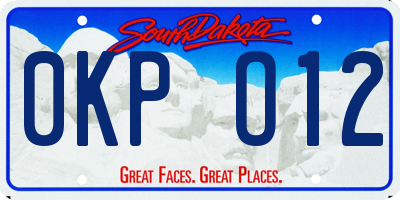 SD license plate 0KPO12