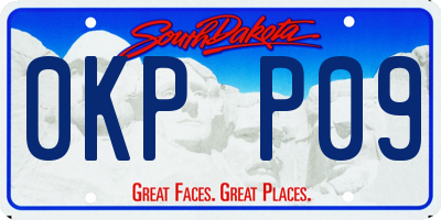 SD license plate 0KPP09