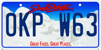 SD license plate 0KPW63