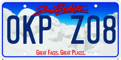 SD license plate 0KPZ08