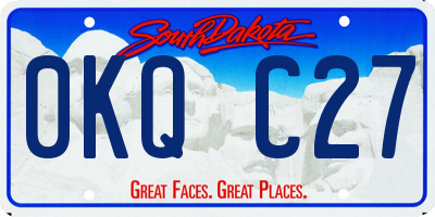 SD license plate 0KQC27