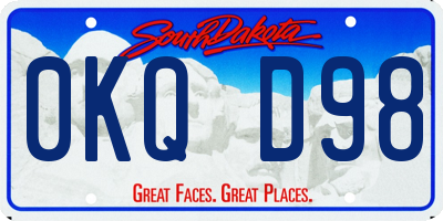 SD license plate 0KQD98