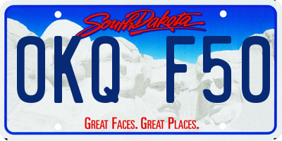 SD license plate 0KQF50