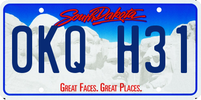 SD license plate 0KQH31