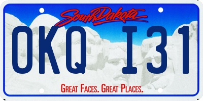 SD license plate 0KQI31