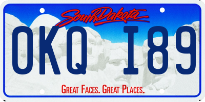SD license plate 0KQI89