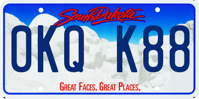 SD license plate 0KQK88