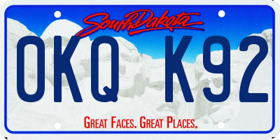 SD license plate 0KQK92