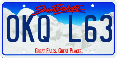 SD license plate 0KQL63