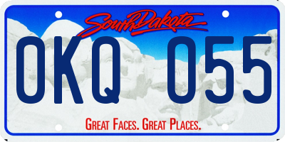SD license plate 0KQO55