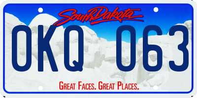 SD license plate 0KQO63
