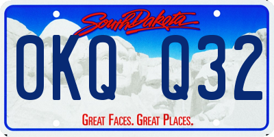 SD license plate 0KQQ32