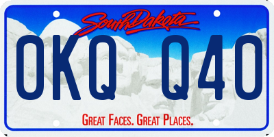 SD license plate 0KQQ40