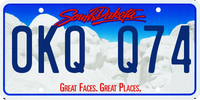 SD license plate 0KQQ74