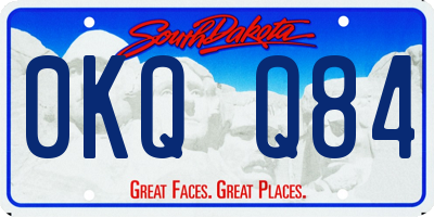 SD license plate 0KQQ84