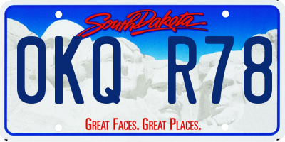 SD license plate 0KQR78