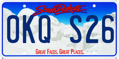 SD license plate 0KQS26