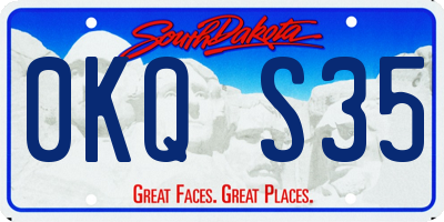 SD license plate 0KQS35