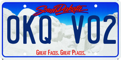 SD license plate 0KQV02