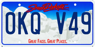 SD license plate 0KQV49