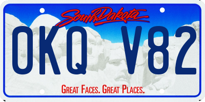 SD license plate 0KQV82