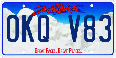 SD license plate 0KQV83