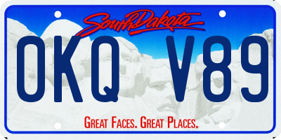 SD license plate 0KQV89