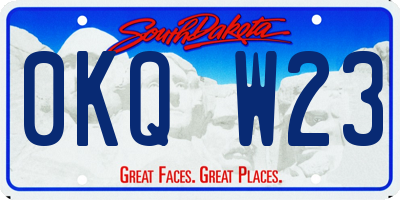 SD license plate 0KQW23