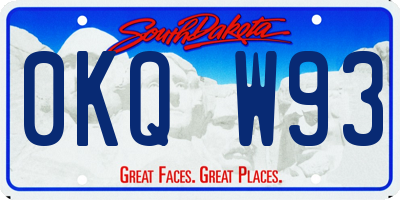 SD license plate 0KQW93