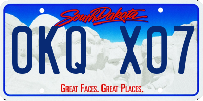 SD license plate 0KQX07