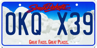 SD license plate 0KQX39