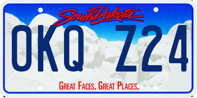 SD license plate 0KQZ24